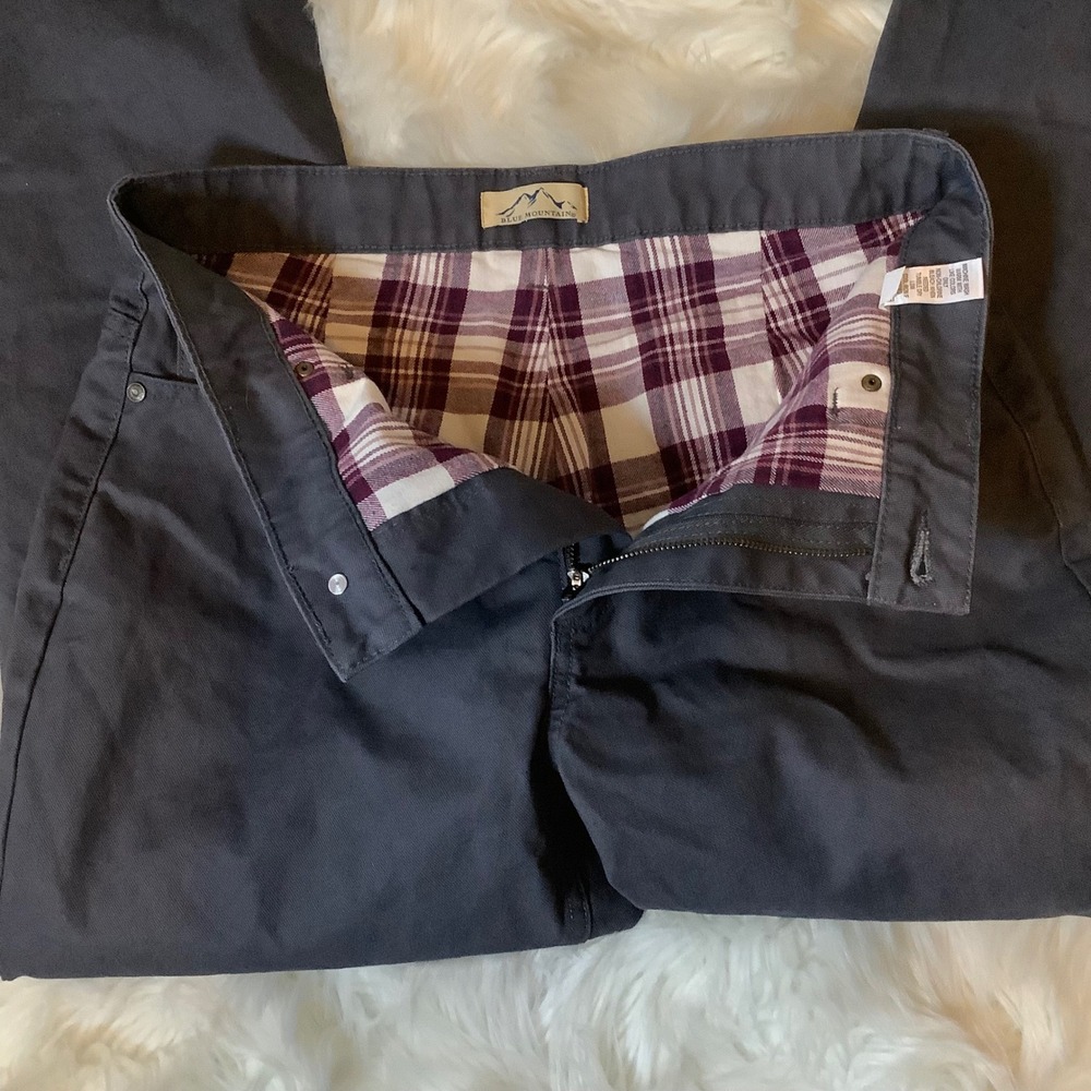 Blue Mountain Plaid Lined Casual Pants Women's Size 10 Gray‎ Flannel Lined